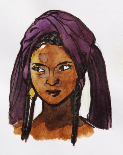 Belle-touareg-turban-pourpre