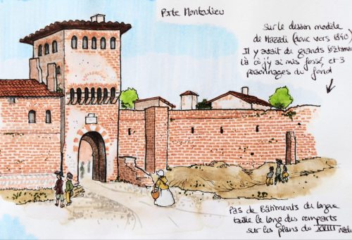 Porte Montoulieu, extérieur